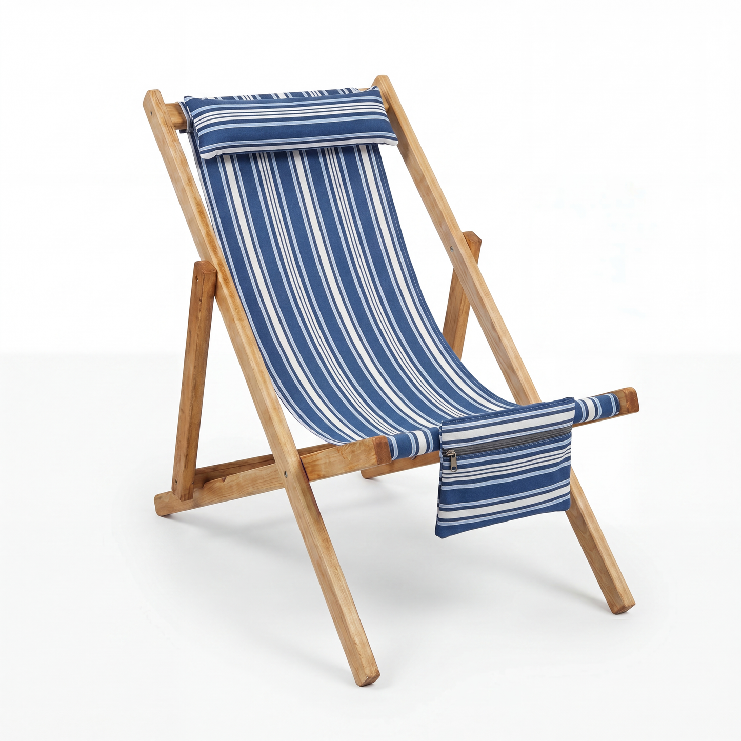 Chaise Pliable en Bois — avec Oreiller et Pochette de Rangement