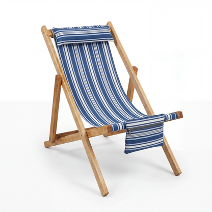 Chaise Pliable en Bois — avec Oreiller et Pochette de Rangement